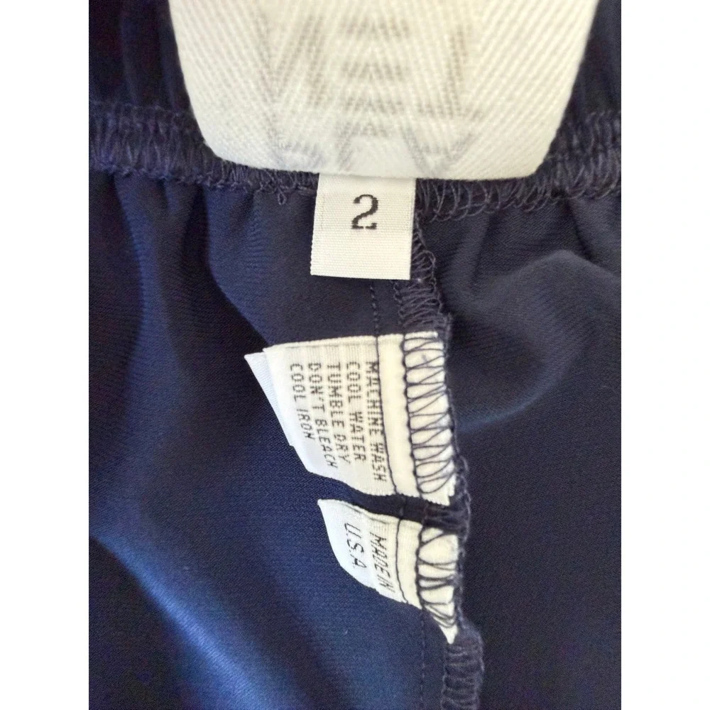 Planet by Lauren G Navy Blue Matte Jersey Lagenlook Pants Minimalist Relaxed 2 M
